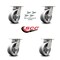 Service Caster 5 Inch Kingpinless V Groove Semi Steel Wheel Swivel Caster Set with Swivel Lock SCC-KP30S520-VGR-BSL-4 - alternate 6